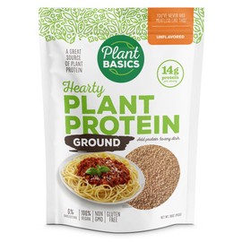 Plant Basics - Hearty Plant Protein - Unflavored Ground, 1 lb (Pack of 2), Non-GMO, Gluten Free, Low Fat, Low Sodium, Vegan, Meat Substitute