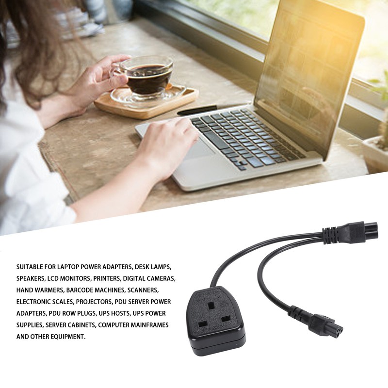 Power Plug Cable 30cm Y Shape IEC320 C6 Male to
