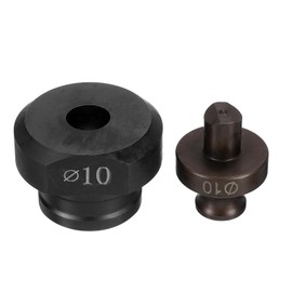 HARFINGTON Hydraulic Hole Punch Die 10mm Precise Round Hole Electric Hydraulic Hole Punching Kit for MHP-20 JP-20 Electric Hydraulic Punching Machine, Burgundy & Black