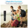 COSOOS 3 Mini LED Tactical Flashlights with Clip, 3.7inch Zoomable