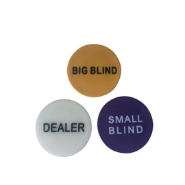POKER CHIP SHOP 3 PACK - DEALER BUTTON + SMALL AND BIG BLINDS 48mm