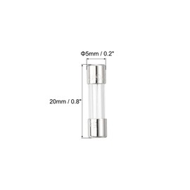 MECCANIXITY 10 Pcs Fast Blow Glass Fuse 5A 125V 5x20mm Glass Tube Fuses Fast-Acting Fuses for PCB Board Electronic Devices Home Appliances Light String