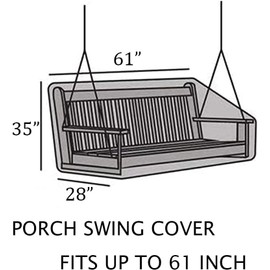 YHINGG Porch Swing Cover 61Inch Waterproof 600D Oxford Hanging Outdoor Swing Cover Garden Hammock Cover Patio Furniture Covers (Beige, 61x28x(35-28) Inch)