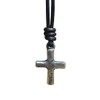 Small Gold Hammered Cross Necklace - Religious Jewelry, Mens Faith,