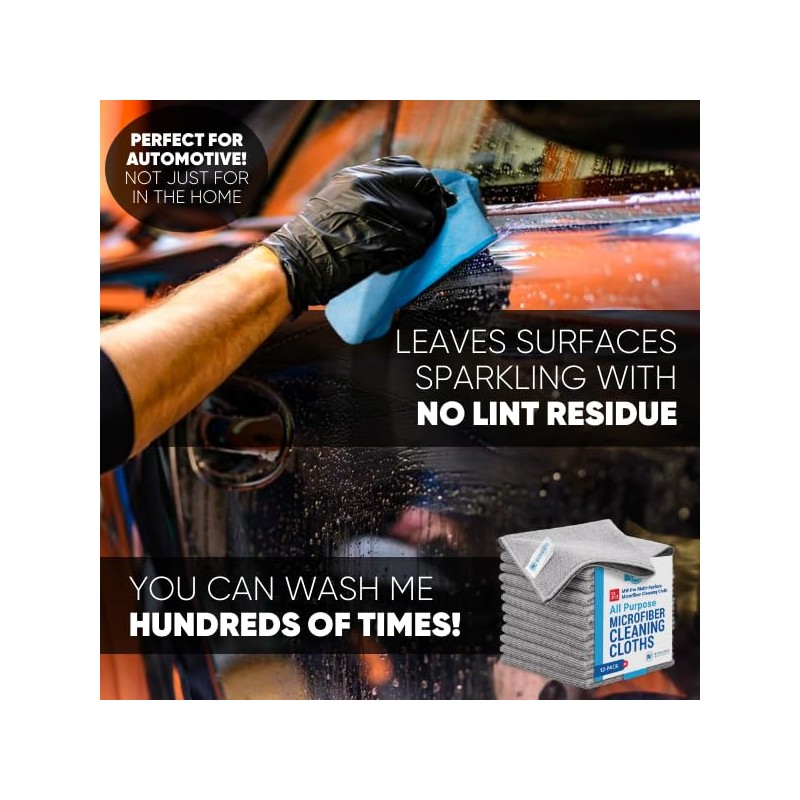 12" x 12" MW Pro Multi-Surface Microfiber Cleaning Cloths |