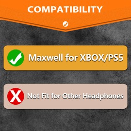 TRANSTEK Replacement Earpads Compatible with Audeze Maxwell Headphones, Maxwell Replacement Ear Cushion, Thickness and Noise Isolation Foam (Cooling Gel Fabric)