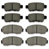 D1044 D1665 8pcs Ceramic Front Rear Brake Pads With Clips