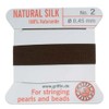 Griffin Silk Beading Cord & Needle Size 2 Brown