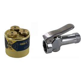Fogg-It Misting Nozzle 4 GPM Heavy Volume with Shutoff Thumb Valve (Bundle, 2 Items)