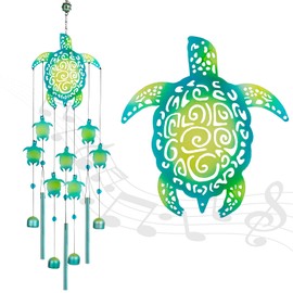 OKAIMEIMEIO Sea Turtle Wind Chimes - Memorial Gift for Mom, Outdoor Garden Decor, Turtle Lover Gift