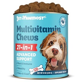 21-in-1 Dog Multivitamin - Dog Vitamins and Supplements for Senior Dogs and Puppies - Multivitamin for Dogs for Skin, Coat, Heart, Immune Support - Dog Multivitamins Chewable for Joint Support -120pcs