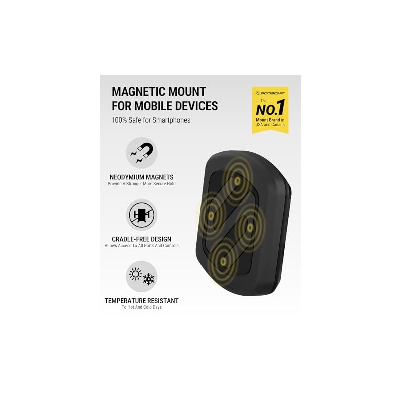 Scosche MagicMount - Soporte magnético para salpicadero de dispositivos móviles,