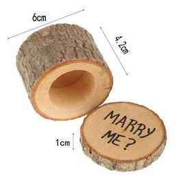 Numblartd Rustic Wooden Printed Wedding Ring Holder Box - Shabby Ring Bearer Box for Valentines Day Anniversary Engagement Wedding Gift Jewelry Box (C#)