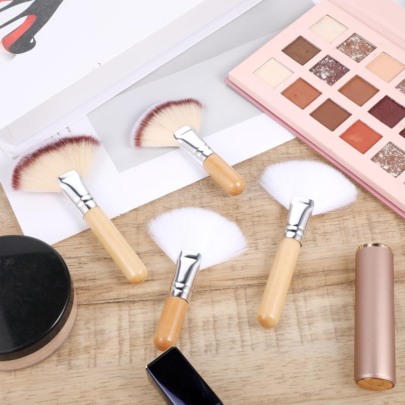 BOHUIZ 4 Pcs Facial Fan Brush for Women Girls, Facial