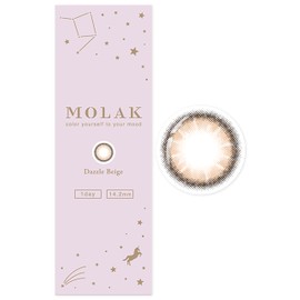 【メーカー公式店舗】 [ 宮脇咲良プロデュース＆イメージモデルカラコン ] MOLAK (モラク) ワンデー 10枚入り ダズルベージュ（度あり）[-4.00]