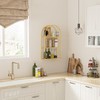 Crofy Gold Arched Frame Wall Shelf, Decorative 3 Tier Bathroom