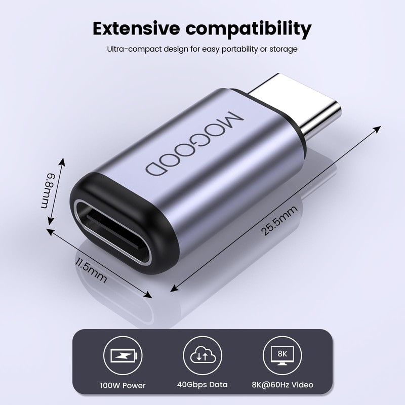 MOGOOD USB C Male to Female Adapter, USB C Extension