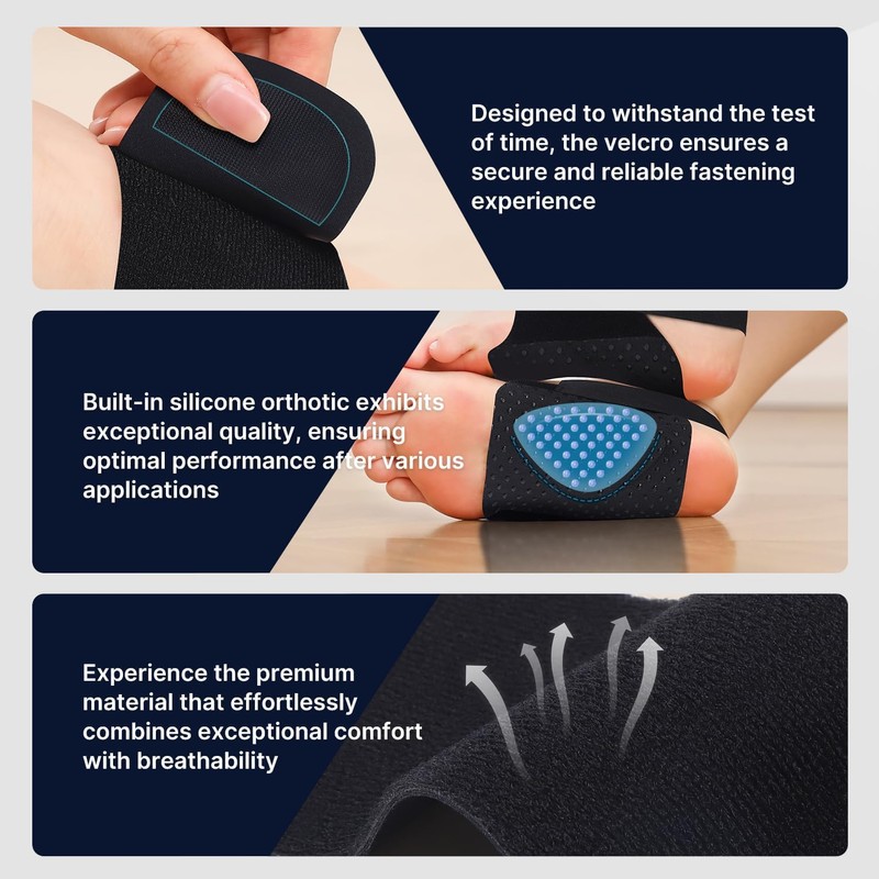 MKUCCD Arch Support Braces for Plantar Fasciitis Relief，Upgraded Non-Slip Wearable