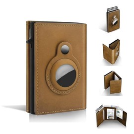 Typecase Mens Pop Up Wallet : Premium Genuine Leather, Smart, Slim, Minimalist, Carbon Fiber - 9-14 Card Capacity | ID Window | Cash Slot - Color: Brown