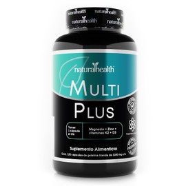 Natural Health. MultiPlus: Aceite de Coco, Vitaminas y Minerales. Frasco con 120 Cápsulas de 1.1g. Ingredientes naturales.