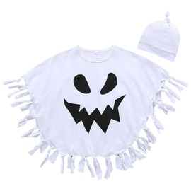 Moerstar Halloween Children's Cloak Poncho, Costume, Cosplay, Ghost, Ghost, Devil, Witch, Cosplay, Cute, Unisex, Kids Costume, Children’s Costume, Event, Performance Clothes (Recommended Height: 35.4
