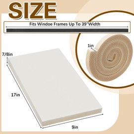 Pangda 2 Pcs 17 x 9 x 7/8 Inch Window Air Conditioner Insulated Foam Panels Insulation Winter AC Side Surround Panels Kit Air Conditioner Accessories Window with Top Seal Strip for Indoor (White)