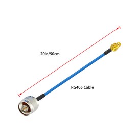 POBADY 2PCS SMA Female to N Type Male RF Coaxial Cable N Type RF Coax Pigtail Cable 20" /50CM RG405 SMA Male 50 Ohm Low Loss Extension Cable