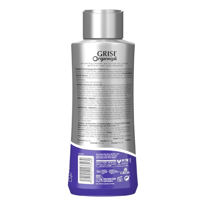 Organogal Grisi Shampoo Oscurecedor Platinium Cabello 400 ml