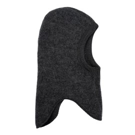 Mikk-line Wool Full-Face Balaclava, Children's Beanie to Pull On, Unisex Design, OEKO-TEX Standard 100 Certified, Grey (Anthracite Blend)