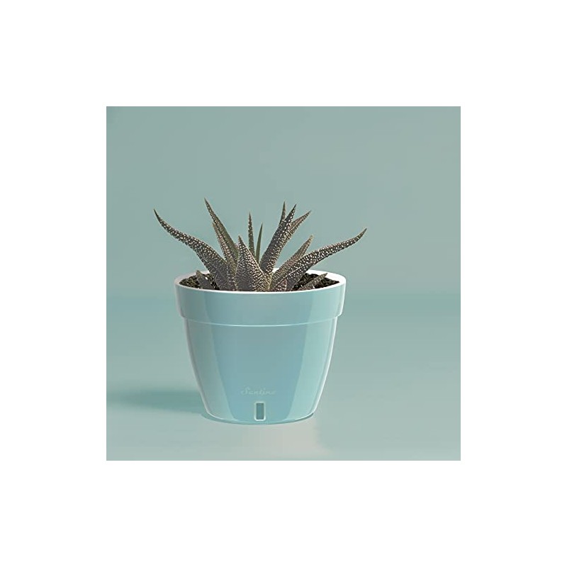 Maceta de autorriego Asti, Jardín, Mentol/Blanco, 7.9
