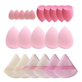 GFOUNS 21 pcs Beauty blender Makeup Sponge Bulk:Blender Sponges 21 Pcs for Liquid, Cream, and Powder, Multi-colored Pink make up sponges for foundation