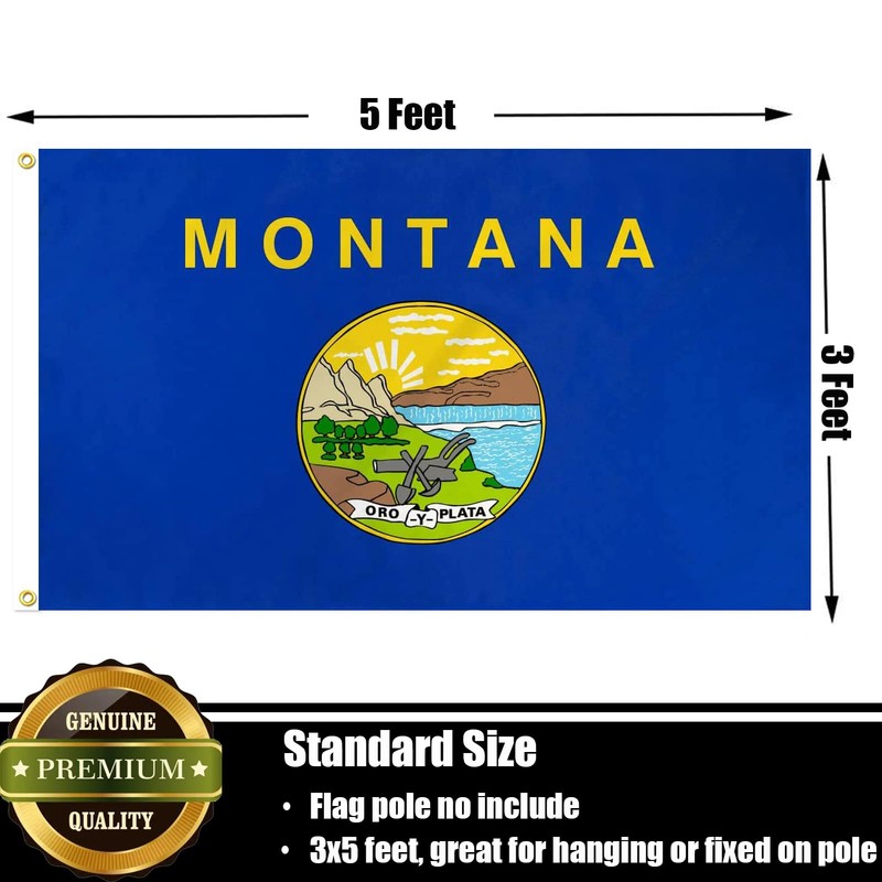 Nuibers Montana Flag 3x5 FT Sturdy for Outside, Heavy Duty