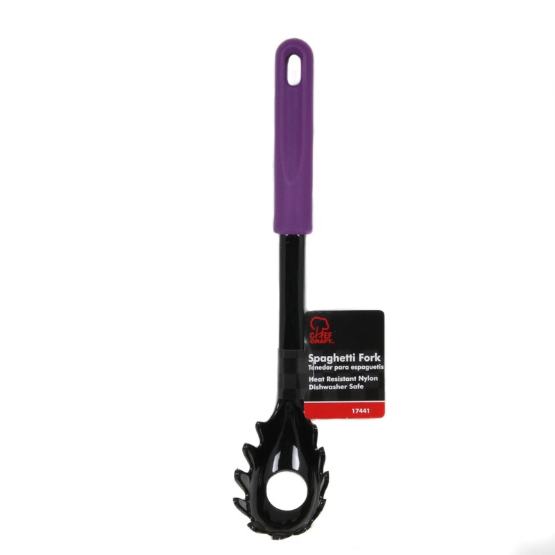 Chef Craft Basic Nylon Pasta/Spaghetti Fork, 11.5 inch, Purple
