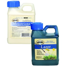Liquid Harvest Mesotrione Bundle - 8 Ounces - Mesotrione Concentrate (Compare to Tenacity) - Pre and Post-Emergent Weed Killer for Lawn and Turf Grasses with 8oz Spray Pattern Indicator