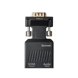 [Basicest] VGA (D-Sub15 Pin) to HDMI Converter Adapter (with Audio) with Warranty]