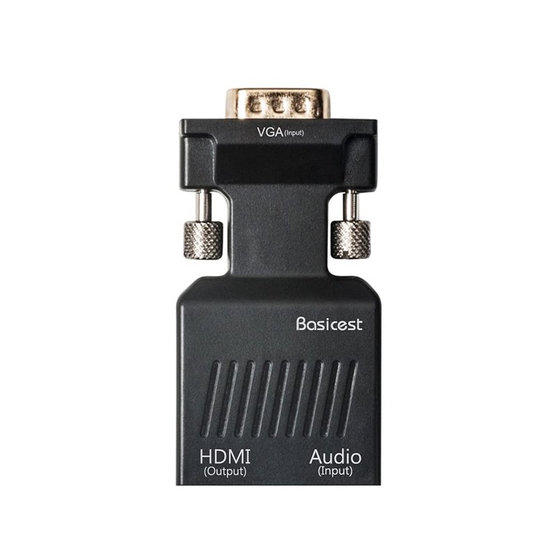 [Basicest] VGA (D-Sub15 Pin) to HDMI Converter Adapter (with Audio)