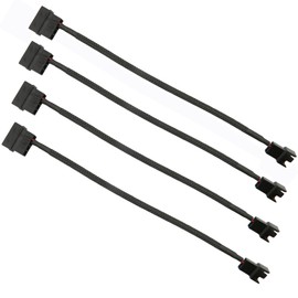 FBHDZVV 4Pcs 4 Pin PWM Fan Splitter Adapter Cable, 4pin MOL-ex Fan Splitter Cable Extension Power Cable 1 to 1 12v Black Sleeved Braided Computer PC Case Cooler Fan Power Splitter Adapter Cable
