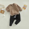 Toddler Baby Boy Clothes Solid Color Long Sleeve Crewneck Sweatshirt