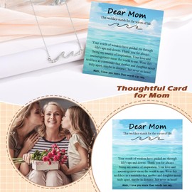 EPIRORA Mom Gifts from Daughter Son, Silver Wave Necklace for Women, Mother Daughter Necklace Mothers Day Christmas Birthday Jewelry Present Idea