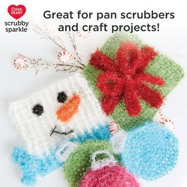 Red Heart Scrubby Sparkle Avocado Yarn - 3 Pack of 85g/3oz - Polyester - 4 Medium (Worsted) - 174 Yards - Knitting/Crochet