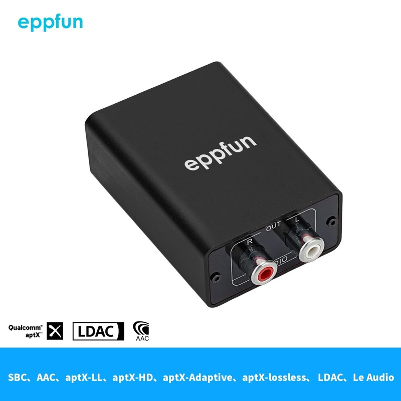 eppfun Bluetooth 5.4 Audio Receiver, Supports LE Audio/LDAC/APTX-Lossless Adaptive, 96K/24-bit
