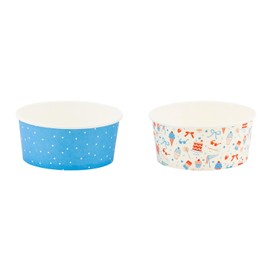 My Mind's Eye Patriotic Paper Sundae Cups, 4.5" Wide, 12 Count, Red White Blue Design for Ice Cream, Snacks, Party Favors