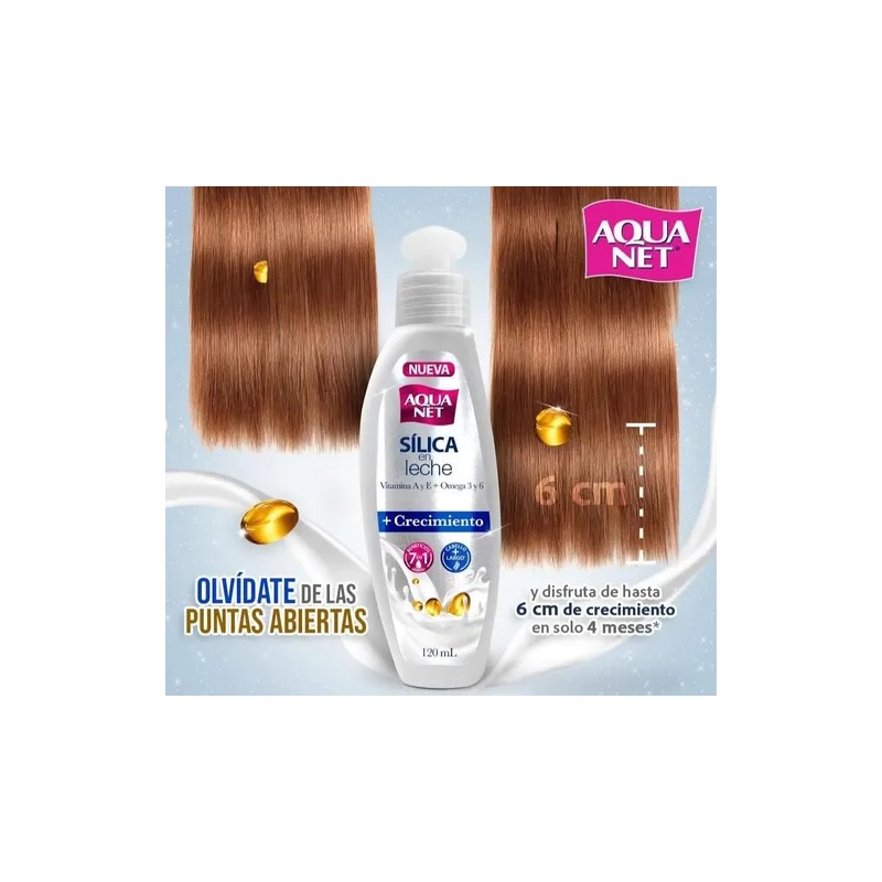 Sílica para Cabello Aqua Net en Leche con Crecimiento y