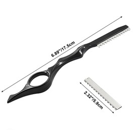 Coufce 11 Pieces Hair Styling Razor Stainless Steel Hair Cutting Texturizing Razors Hair Thinning Comb 10 Pieces Replacement Spare Blades(Black)