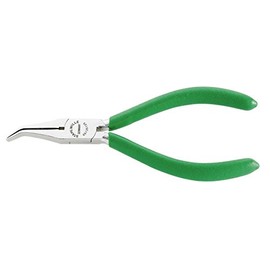 Stahlwille 65135135 Relay Pliers, with Chrome Plated Head, Dip-Coated with Sure-Grip Surface Handle, Form C, Flat Bent, 45° In Line with Jaws, Smooth Jaws, DIN 5235, 140mm, Made in Germany