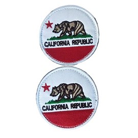California Flag Patch California Flag Embroidery Patch, for Hats, Tactical Bags, Jackets, Clothes Patch Team Military Patch（ 2 Pack）