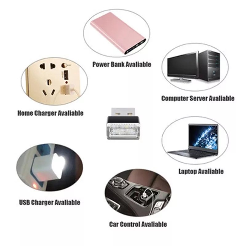 Unbranded 2x Yellow USB-Powered Night Light Car/Laptop/Cha