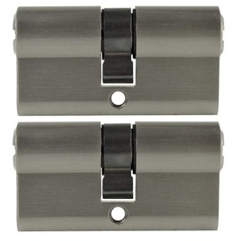 2 x Lock Cylinder Lock 70 mm with 5 For A Lock 35 x 35 mm