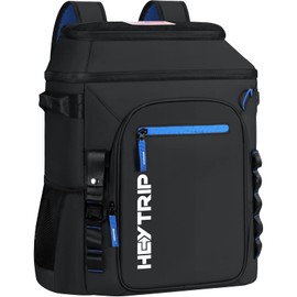 Heytrip Cooler Backpack 54 Cans Insulated Cooler Bag with Sternum Strap, Keep Freeze for 20 Hours, Waterproof & Leak-Proof Cooler with Multi-Compartments(Black)
