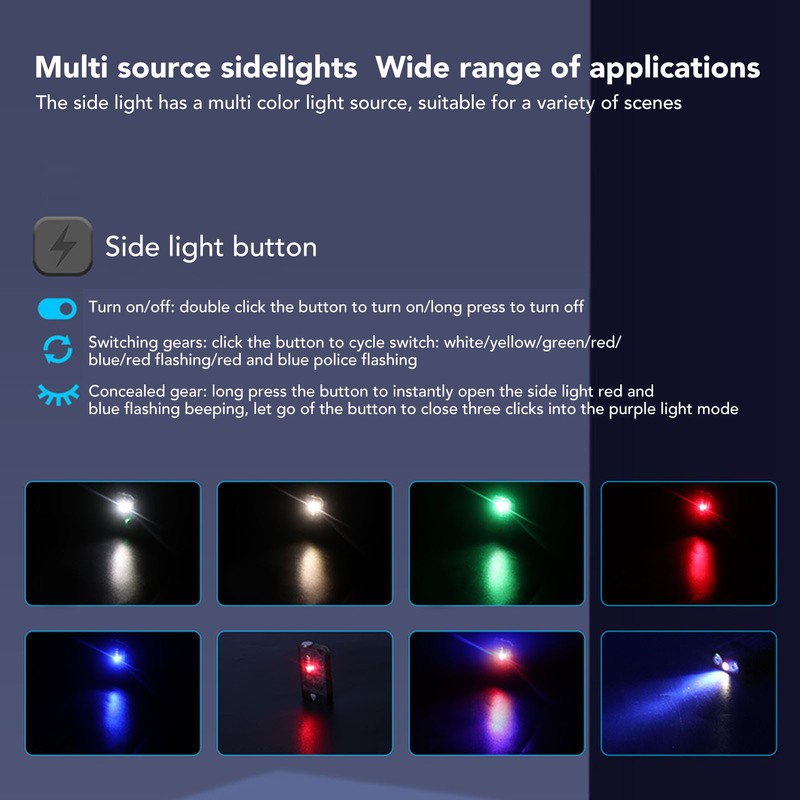 EDC Flashlight Sound Light Warning 365nm Purple Light 1000 LM